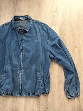 VTG Polo Ralph Lauren 90s Zip Up Denim Bomber Jacket Chore Harrington XL